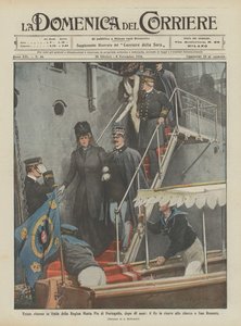 Dronning Maria Pia af Portugals triste hjemkomst til Italien efter 48 år, kongen modtager hende i ?