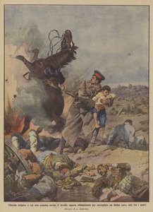 En bulgarsk officer, hvis hest blev dræbt af en granat, da han forlod den for at hente et barn?
