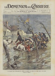 En episode af oversvømmelserne i Veneto efter Piave-flodens rute i San Dona af Achille Beltrame