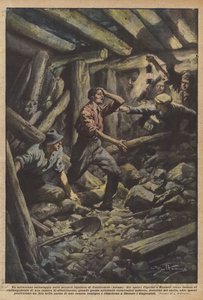 En mirakuløs redning i træminerne i Castelnuovo (Arezzo) af Achille Beltrame