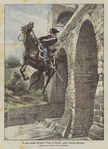 En saltomortale fra den gamle Djævlebro nær Tolentino (Macerata)