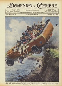En bus fyldt med børn på vej til en landsby i Rhinlandet til deres første nadver?
