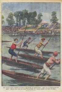 En besynderlig regatta afholdt af kvinder i Tyskland af Achille Beltrame