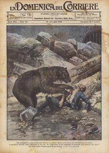 En dramatisk scene i Roms zoologiske have af Achille Beltrame