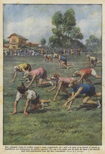 Blev der organiseret en original race af menneskelige greyhounds mellem medlemmer og medlemmer af en klub? af Achille Beltrame