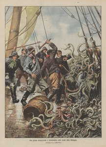 Spændende og dramatisk fiskeri på Bretagnes kyst af Achille Beltrame