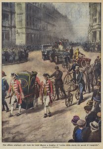 En original parade ved Lord Mayor-festlighederne i London, optoget af transportens historie af Achille Beltrame