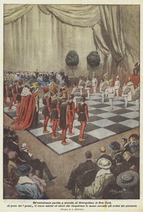Et enestående spil skak i Metropolitan i New York af Achille Beltrame