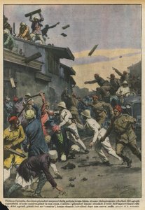 I nærheden af Calcutta gjorde to hundrede spillere, der blev taget af politiet i en spillehule, voldsomt oprør.