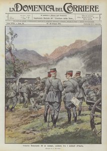 Vittorio Emanuele III i felten, soldat blandt Italiens soldater af Achille Beltrame