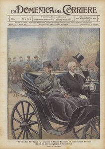 Længe leve kongen! Længe leve Italien! Ankomst af Vittorio Emanuele III i den franske hovedstad, at ham?