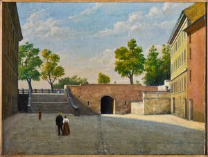 Porta Bologna i Modena (olie på lærred) af Achille Boschi