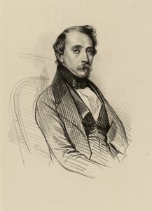 Portræt af François-Alexandre David, litograf.  (IFF 190) af Achille Devéria