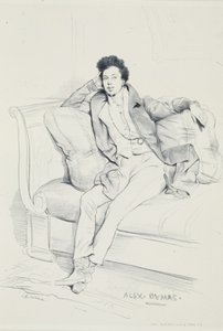Portræt af Alexander Dumas af Achille Devéria