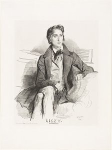 Portræt af Franz Liszt af Achille Devéria