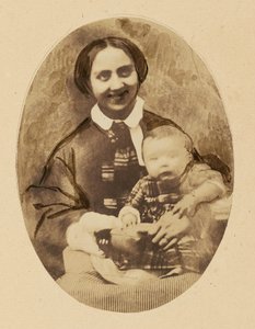[Portræt af Marie Devéria med sin søn]. af Achille Devéria