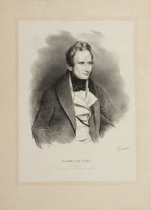 Portræt af forfatteren Alfred de Vigny 1797-1863, 1831. af Achille Devéria