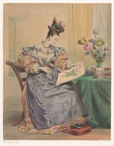 Kvinde, der farvelægger et billede 4 timer du soir Timer på dagen (serietitel) Les Heures du jour (serietitel)
