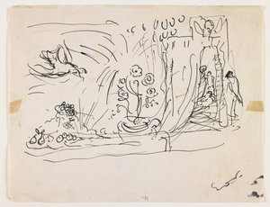 Stilleben med blomster (pen og sort blæk) af Achille Emile Othon Friesz