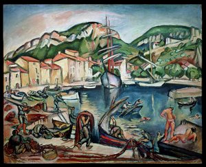 Havnen i Ciotat (olie på lærred)