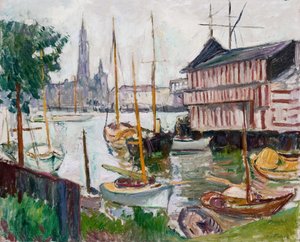 Yachtbassin ved Sainte-Anne, Antwerpen af Achille Emile Othon Friesz