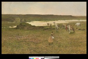 Græsgang på dalen, 1906 af Achille Formis Befani