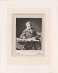 Portræt af Carle Vernet Carle Vernet (titel på objekt) af Achille Jacquet