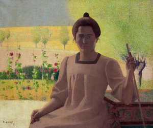 Contrejour - Portræt af kunstnerens kone af Achille Lauge