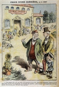Valg af karriere: Tegnefilm om Laique-skolen - af Achile Lemot (1846-1909), i "" Le Pelerin"" af 04/04/1909 af Achille Lemot