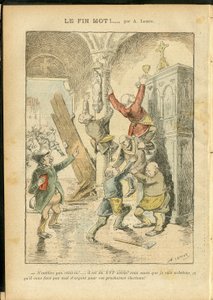 Illustration af Achille Lemot (1846-1909) i Le Pelerin, 25/02/06 - Antisemitisme, Religion Tro, katolsk katolicisme - Adskillelse af kirke og stat, opgørelser/reaktioner på opgørelser - jøde af Achille Lemot