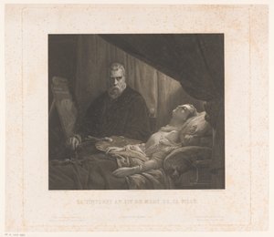 Il Tintoretto portrætterer sin datter på hendes dødsleje Le Tintoret au lit de mort de sa fille (titel på objekt)