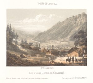 Udsigt over Col de Balme bjergpas Col de Balme (titel på objekt) Memory of Chamonix-Mont-Blanc (serietitel) Museum du Mont-Blanc (serietitel på objekt)