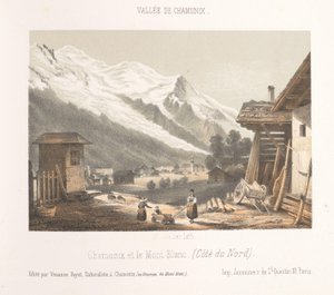 Zicht op de valley af Chamonix fra de pas Les Montées Indgang til Chamonix-dalen ved Montées (titel på objekt) Herinnering i Chamonix-Mont-Blanc (serietitel) Museum of Mont-Blanc (serietitel på objekt)