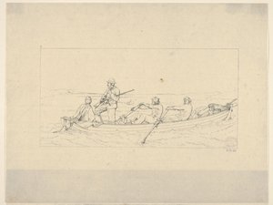 Marylanders krydser Potomac for at slutte sig til den sydlige hær fra Confederate War Etchin..., 1861-63.