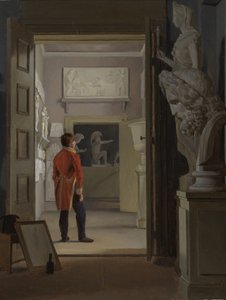 Oldtidshuset på Charlottenborg Slot, København, 1830. af Adam August Müller