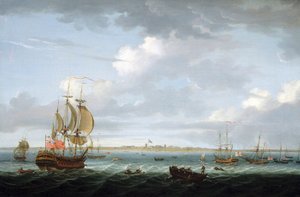 Sejlads ud for Madras (Indien), med en beskrivelse af havnen og byen og det britiske flag, der vajer over Fort Saint George, som minder om det britiske imperiums stigende vanskeligheder i Indien.