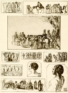 Rundanse, hovedstudier og grupper af figurer af Adam Elsheimer