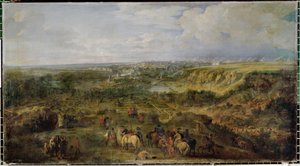 Udsigt over Luxembourg by fra Mansfeld-badene ... af Adam Frans van der (circle of) Meulen