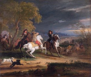 Franske generaler ankommer før en by af Adam Frans van der Meulen