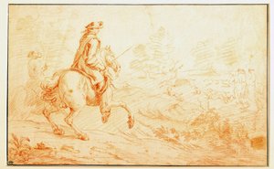 Sanguine-hjortjagt af Adam Van der Meulen (1632-1690) Paris fra det 17. århundrede, Louvre-museet af Adam Frans van der Meulen