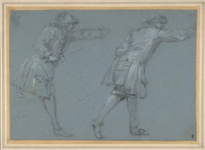 Studie af to soldaters sværdkamp, 1600-tallet. af Adam Frans van der Meulen