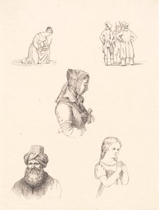 Prøveblad med figurstudier af Adam Müller