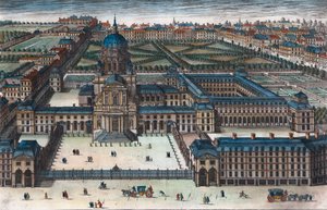 Det kongelige kloster i Val-de-Grace (Val de Grace), som Anne af Østrig, dronning af Frankrig, byggede - Indgravering 1660 af Adam Perelle (1640-1695)