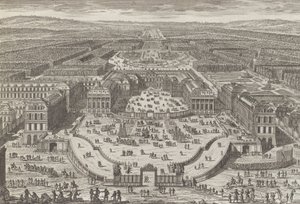 Generel udsigt over slottet i Versailles, 1680