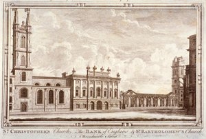 Bank of England, St Christopher-le-Stocks og St Bartholomew-by-the-Exchange, London, c1775 af Adam Smith