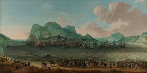Voitto espanjalaisista lähellä Gibraltaria amiraali Jacob van Heemskerckin komentaman laivaston toimesta, 25. huhtikuuta 1607 af Adam Willaerts