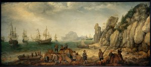 Vild gedejagt på stenet kyst af Adam Willarts