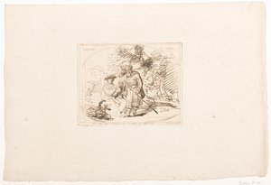 Juda giver Tamar sin signetring Tamar et Judas (titel på objekt) Seks tryk efter tegninger af Rembrandt, opbevaret i Hofbibliothek i Wien (serietitel) Six estampes gravées d