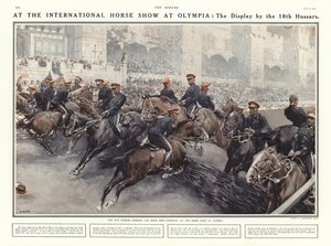 Udstilling af de 18. husarer ved International Horse Show i Olympia, London, 1914 af Addison Thomas Millar