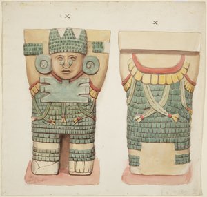 Caryatid X, der viser front og bagside (akvarel) af Adela Breton